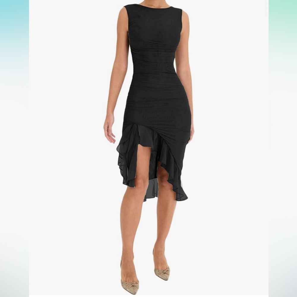 New (without tags) - Trendy Black Bodycon Dress